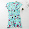 thumbnail image 2 of Lu's Chic Women's Cotton Sleepwear Short Sleeved Nightgown Cute Night Gown Mid Thigh Length Blue Cup Large, 2 of 5