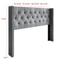 thumbnail image 6 of Home Design Gretna Twin Wingback Tufted Upholstered Headboard with Nailhead Trim, Silver Gray, 6 of 6