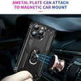 thumbnail image 7 of Dteck for Apple iPhone 15 Pro, Military Grade Armor Ring Holder Case Heavy Duty Magnetic for Car Mount Holder Shockproof TPU Bumper Hard PC Case Rotatable Ring Kickstand Cover,Black, 7 of 7