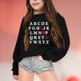 thumbnail image 2 of JAKANYQ Enfant en Bas Âge Manches Longues Cœur Amour Imprimé Col Rond Hauts Sweat à Capuche Pull Noir 9-10 Ans, 2 of 4