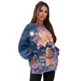 thumbnail image 7 of HELLHERO Capybara Cherry Blossom Print Pullover Tops for Women Comfy Oversized Sweater with Pocket Long Sleeve Crewneck Sweatshirt Size L, 7 of 7