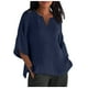 thumbnail image 1 of Camiseta estampada de manga 3/4 y cuello redondo para mujer - Top informal de algodón holgado - Blusa con estampado floral para todas las estaciones, 1 of 5