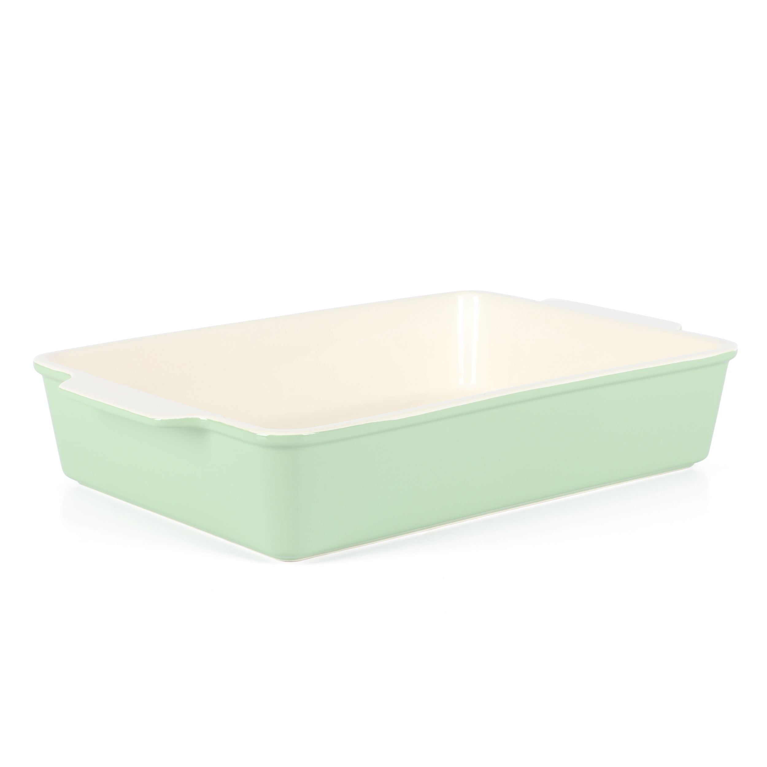 Martha Stewart Everyday Tilden 9"x12" Stoneware Casserole Baking Dish with Lid, Sage Green