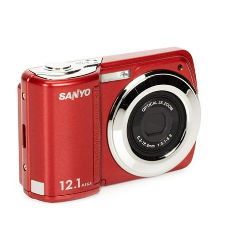 Sanyo VPC-S120 Red 12MP Digital Camera w/ 3x Optical Zoom, 2.7" LCD