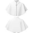 thumbnail image 3 of Miutii Kids Flower Girls Elegant Mock Collar Open Front Formal Shawl Wrap Birthday Party Princess White L, 3 of 8
