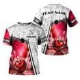 thumbnail image 3 of Custom Name Team Name 3D Bowling Shirt, Bowling Shirts for Men Women, Short Sleeve Shirts for Team Bowling (Pink, S), 3 of 10