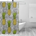 thumbnail image 2 of Coolnut Pineapple On Abstract Wave Bath Shower Curtain Liners 72"x72", Polyester Waterproof Bath Curtains with Hooks for Bathroom Decoration, 2 of 5