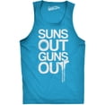 thumbnail image 1 of Mens Suns Out Guns Out Tank Funny Workout Tanks Hilarious Gym Shirt (Turquoise) - M, 1 of 2