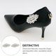 thumbnail image 5 of 2 piezas de zapatos de diamantes de imitación desmontables con clip para zapatos de dama accesorio de zapatos con hebilla blanco, 5 of 5