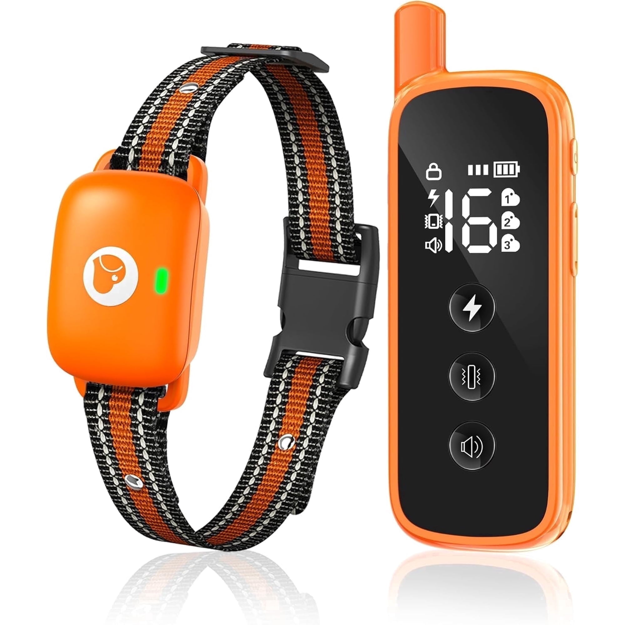 Heaflex Dog Shock Collar - Rechargeable Dog Training Collar with Remote for Small Medium Large Dogs IPX68 Waterproof 2600FT Electric Collar with Beep Vibration Shock Security Lock (Orange)