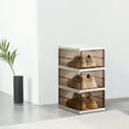 thumbnail image 5 of YIKA Thickened Plastic Shoe Storage Box Organizer Stackable Foldable Installation-Free Shoe Rack Shoe Cabinet with Lid Drop Front Door for Closet Entryway Under Bed Sneaker Organizers and Storage, 5 of 6