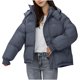 thumbnail image 2 of Puntoco Sudadera Con Capucha De Manga Larga De Color Sólido Para Mujer Que Supera El Cuello Grande Ropa De Algodón De Manga Larga, 2 of 4