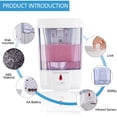 thumbnail image 2 of Dispensador de desinfectante de manos Liwei Sensor automático Dispensador de jabón montado en la pared ABS 600ml, 2 of 6