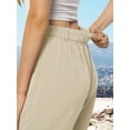 thumbnail image 4 of Womens Casual Wide Leg Pants High Waisted Button Down Straight Long Trousers Palazzo Pants, 4 of 8
