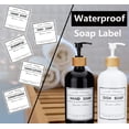 thumbnail image 4 of Glass Soap Dispenser with Pump 16oz Bottle Set of 2 and Ceramic Tray | Vintage Soap Dispenser with Waterproof Labels Bathroom and Kitchen Set, 4 of 5