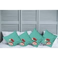 thumbnail image 6 of Ambesonne Indie Throw Pillow Cover 4 Pack, Cool Pink Retro Earphones, 16", Turquoise Ruby Pale Pink, 6 of 6