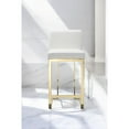 thumbnail image 3 of Pangea Home Dexter 26" Faux Leather & Polished Steel Counter Stool in White/Gold, 3 of 10
