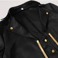 thumbnail image 4 of ZHOGXU Mens Vintage Overcoat Top With Pockets Long Sleeve Lapel Solid Color Buttons Slim Fit Retro Style Coat For Stage Performance And Party,Black,L, 4 of 5