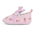 thumbnail image 4 of Bonario Baby Girls Dress Shoes Infant Mary Jane Bowknot Soft Sole Shoes for Newborn First Walker, 4 of 8