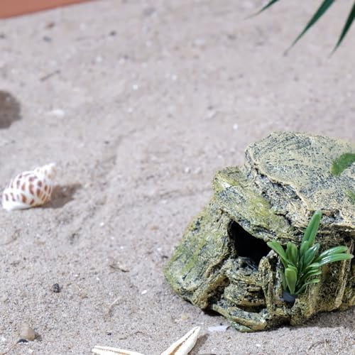 Leopard Gecko Hide Small Reptile Hides Resin Mini Reptile Basking Rock Humid Hide Turtle Cave Lizard Hide Reptile & Amphibian Habitat DÉCor