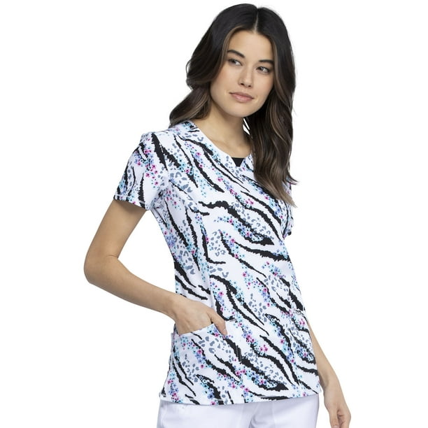 Cherokee Cherokee Infinity Scrubs Top for Women Round Neck CK609, S
