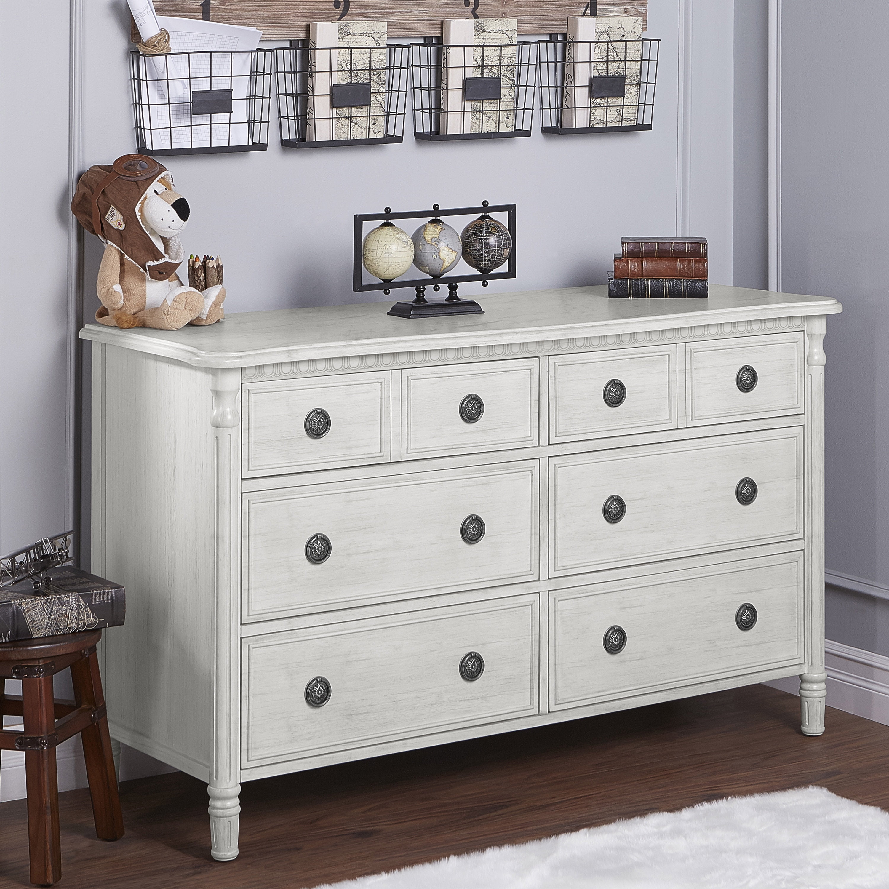 evolur madison dresser antique grey mist Julienne Double Tall chest