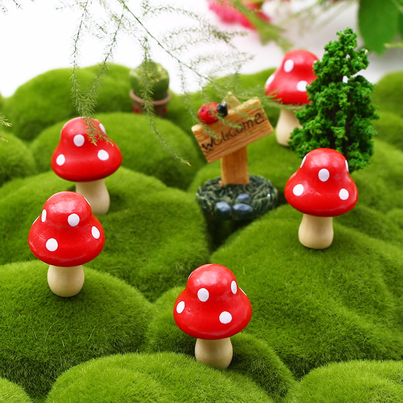 Resin Craft Micro Landscape Mushroom Animal Figurine Miniature Fairy Garden 