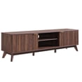 thumbnail image 3 of KeyWhat 70" Mid-Century Modern TV Stand for 75 Inches TV, Fluted Doors & Adjustable Shelves, 3 of 9