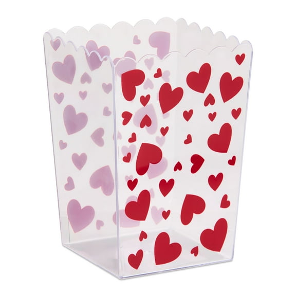 Clear Heart Popcorn Bucket, Red, Valentine's Day by Way To Celebrate