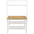 thumbnail image 2 of Benjara Hoa 77 Inch Counter Height Kitchen Table, Racks, Hook Stand, White Wood, 2 of 5