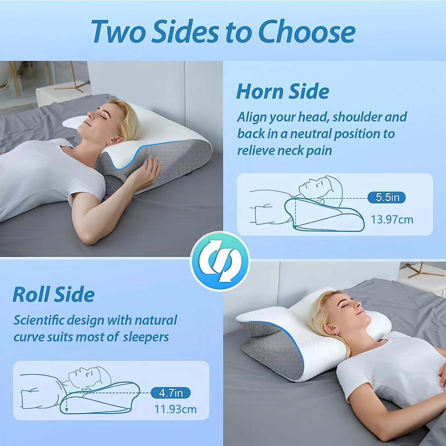 Airway Pro Sleep Apnea Pillow, Airway Pro Cervical Pillow, Neck-Elevation Designtm, Pillows for Neck Pain Relief, Neck Support Pillows for Sleeping, For Back, Side, Or Stomach Sleeping (Black)