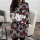 thumbnail image 1 of Camiseta con cuello redondo para mujer, ropa de calle elegante con estampado de Hello Kitty, informal, holgada, Y2K, Otoño, 2023, 1 of 4