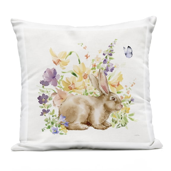 Stupell Industries Spring Celebration Bunny Outdoor Printed Pillow design by Katrina Pete, 18 x 7 x 18