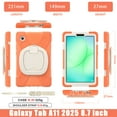 thumbnail image 5 of For Samsung Galaxy Tab A11/ Tab A9 8.7 inch Case, 360 Rotatable Handle Stand, Shoulder Strap, Drop-Proof Design, Coral Orange, 5 of 7