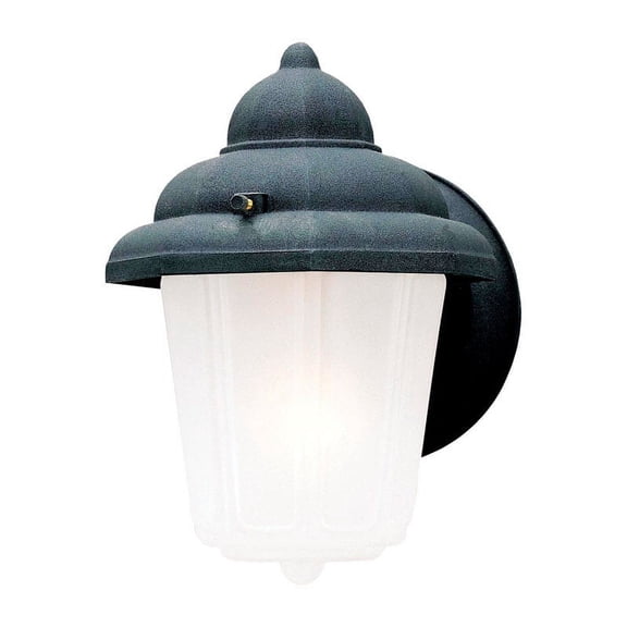 Westinghouse 6688100 Black One-Light Exterior Wall Lantern With Frosted Glass