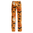 thumbnail image 4 of Halloween Pajamas Women Pumpkin Ghost Stretchy Soft Lightweight Orange Pj Pants Halloween Outfits, 4 of 5