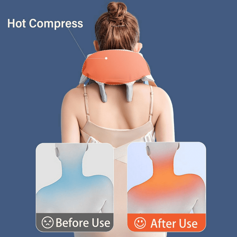 Wearable Neck Shoulder Massager, Deep Tissue Shiatsu Back Massagers with  Heat for Pain Relief, Electric Human-Hand Kneading Squeeze Muscles Massage  Pillow, Gifts for Women Men Full Body Use 