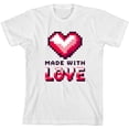 thumbnail image 3 of "Made With Love" Youth White Crew Neck Short Sleeve Tee-Small, 3 of 4