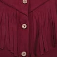 thumbnail image 4 of Yaruuzi Western Shirts for Women 2026 Vintage Long Sleeve Suede Cowgirl Shirts Plus Size Casual Spring Fringe Tops Blouses Boho Western Outfits for Women Button Down Slim Fit Shirts Red S, 4 of 9