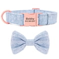 thumbnail image 3 of Pet Artist Soft Tweed Adjustable Personalized Dog Collars Engraved Custom Pet Name ID with Bow Tie, 3 of 7