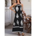 thumbnail image 2 of Summer Dress for Women 2025 Floral Sundress Spaghetti Strap Flowy Beach Vacation Boho Maxi Dresses Black XL, 2 of 7