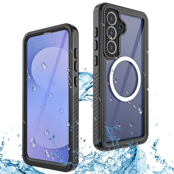 Dteck Magnetic for Samsung Galaxy S25 FE Case, Compatible with MagSafe, Built-in Screen Protector Full Body Rugged Shockproof Drop Proof Phone Cover for Samsung S25 FE,Black