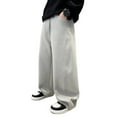 thumbnail image 2 of Xdegoge Boy's Loose Straight Leg Pants Casual Wear Comfortable Streetwear Trousers Solid Color Bottoms, 2 of 9