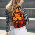 thumbnail image 5 of Disketp Marigold Flowers In Different Colors print Canvas Backpack Lightweight Travel Daypack Student Rucksack Laptop Backpack-Small, 5 of 5