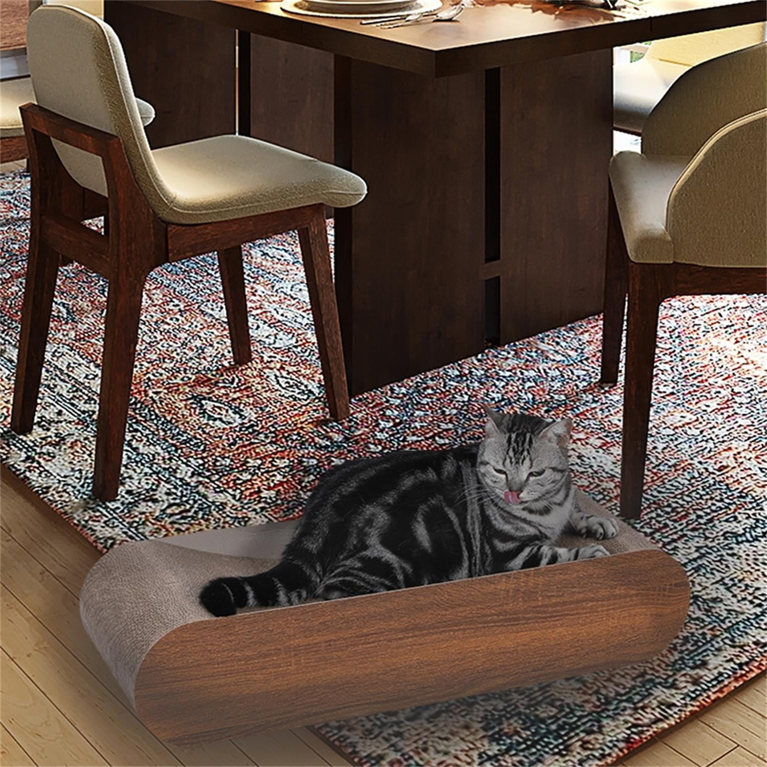 Pefilos 19" Removable Middle Part Cat Scratcher Board, Cardboard Scratching Pad Bed House, Recyclable Corrugated Scratch Toy, Brown Pefilos 19" Removable Middle Part Cat Scratcher Board, Cardboard Scratching Pad Bed House, Recyclable Corrugated Scratch Toy, Brown