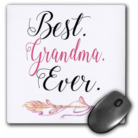 3dRose Best Grandma Ever With A Pretty Arrow Word Art - Mouse Pad, 8 by