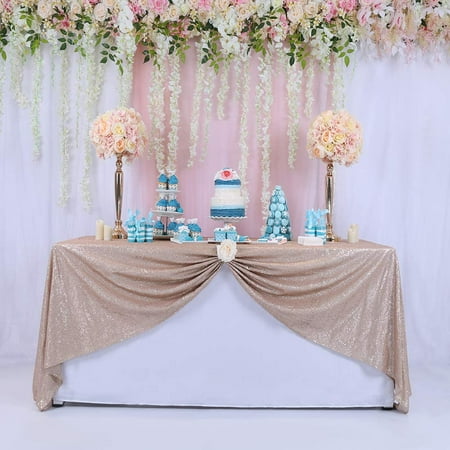 

Viworld 48 X48 Seamless Gold Sequin Tablecloth Sparkly Shimmer Decoraiton Tablecloth Overlay for Weeding Party