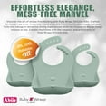 thumbnail image 2 of Abiie Ruby Wrapp Silicone Bibs for Babies with Front Pocket - Waterproof Bib - Stain Resistant - Silicone Toddler Bibs (Grey), 2 of 6