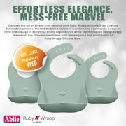 Abiie Ruby Wrapp Silicone Bibs for Babies with Front Pocket - Waterproof Bib - Stain Resistant - Silicone Toddler Bibs (Sage Green)