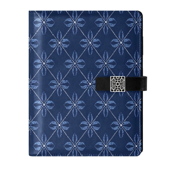 Leather Planner Leather Notebook Notebook Journal Binder Design Pen Pocket Design Convenient for Storage Blue Star Pattern